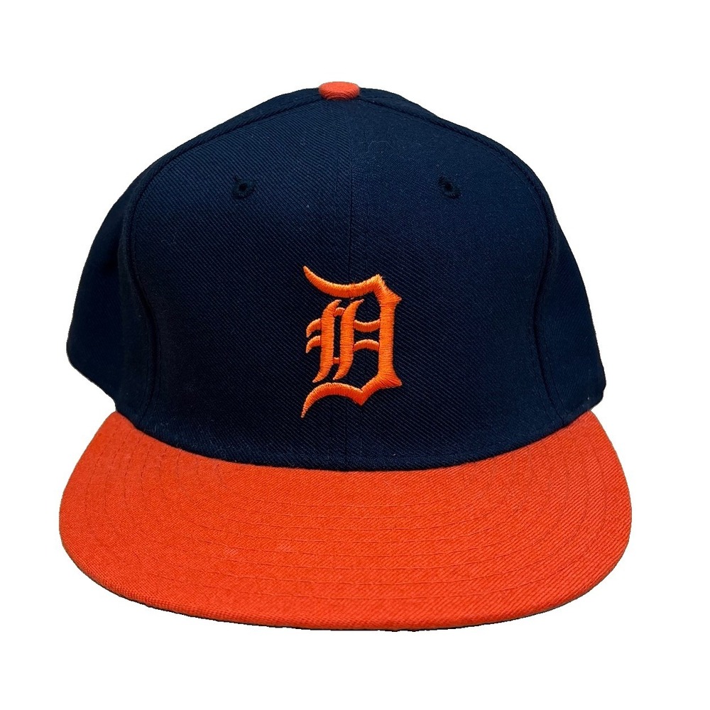 Vintage Detroit Tigers Fitted Wool Hat New Era 5950 Pro Model Diamond 7 1/4 Cap